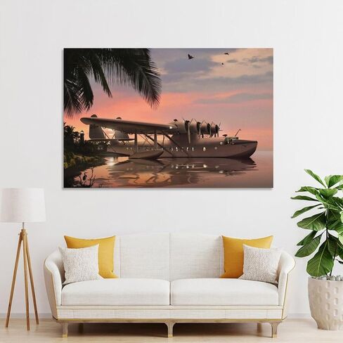 Aesthetic Posters Seaplane Poster Wall Prints Surreal Poster Lounge Decor Canvas Art Poster And Wall Art Picture Print Modern Family Bedroom Decor Posters 16x24inch(40x60cm) in Saudi Arabia