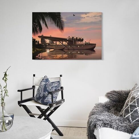 Aesthetic Posters Seaplane Poster Wall Prints Surreal Poster Lounge Decor Canvas Art Poster And Wall Art Picture Print Modern Family Bedroom Decor Posters 16x24inch(40x60cm) in Saudi Arabia