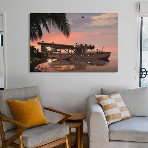 Aesthetic Posters Seaplane Poster Wall Prints Surreal Poster Lounge Decor Canvas Art Poster And Wall Art Picture Print Modern Family Bedroom Decor Posters 16x24inch(40x60cm) in Saudi Arabia