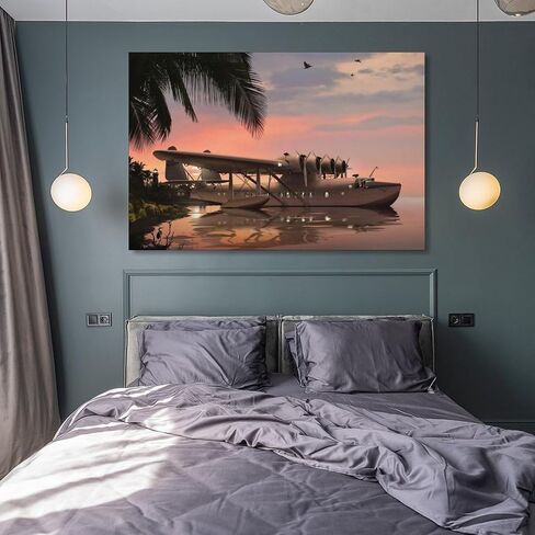 Aesthetic Posters Seaplane Poster Wall Prints Surreal Poster Lounge Decor Canvas Art Poster And Wall Art Picture Print Modern Family Bedroom Decor Posters 16x24inch(40x60cm) in Saudi Arabia