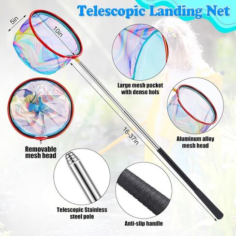 تتضمن مجموعة قصبة الصيد للأطفال مجموعة صنارة صيد وبكرة بطول 5 أقدام مع حقيبة تخزين، شبكة صيد تلسكوبية، دلو قابل للطي للأطفال في الهواء الطلق للعب في المياه العذبة والمياه المالحة وصيد الأسماك in Kuwait