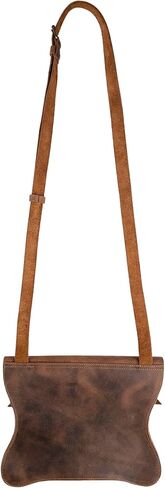 Heather's, Leaf-Shaped Shoulder Bag, Crossbody Bag with Adjustable Strap, Messenger Bag, Full Grain Leather, Handmade, Bourbon Brown in Kuwait