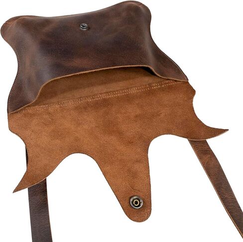 Heather's, Leaf-Shaped Shoulder Bag, Crossbody Bag with Adjustable Strap, Messenger Bag, Full Grain Leather, Handmade, Bourbon Brown in Kuwait