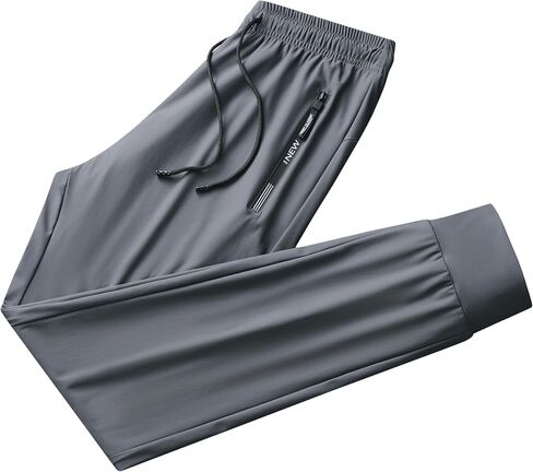 بنطال رياضي للرجال، خفيف الوزن، سريع الجفاف، مرن مع جيوب بسحاب، للركض in Kuwait