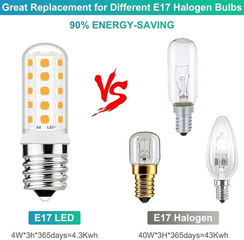 LED Microwave Light Bulbs Under Hood 4W Replacement for 40W Halogen Bulb for Refrigerator, Over Stove Appliance E17 Intermediate Base,No Flicker,Cool White 6000K KEI D28a KEL2811 LED Bulb, AC 125V in Saudi Arabia