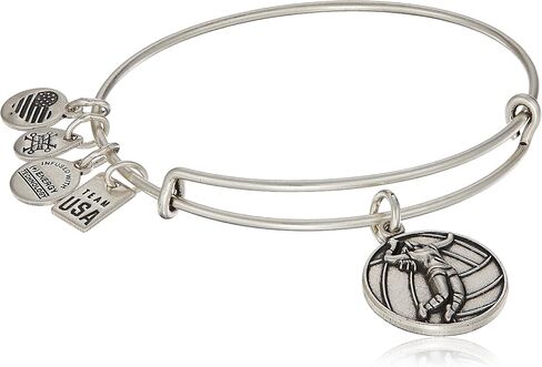 Alex and Ani Womens USOC Volleyball Bangle Bracelet, Rafaelian Silver, Expandable in Saudi Arabia
