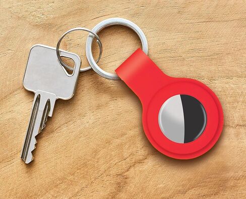 Protective Key Ring Cases for Airtags (4 Pack) Secure Silicone Airtag Holders, with Heavyweight Metal Alloy Key Chain, Anti Loss Finder, Pet Tracker, Assorted Colors, 4 Holders (Red/White/Blue/Black) in Saudi Arabia