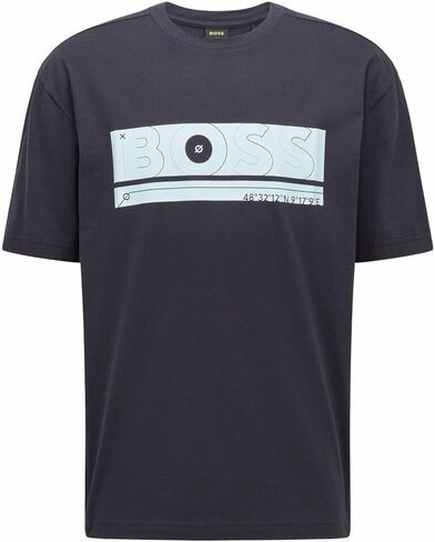 Hugo Boss Men's Tee 3 Navy Blue Short Sleeve Logo Crew Neck T-Shirt (as1, Alpha, s, Regular, Regular) in Saudi Arabia