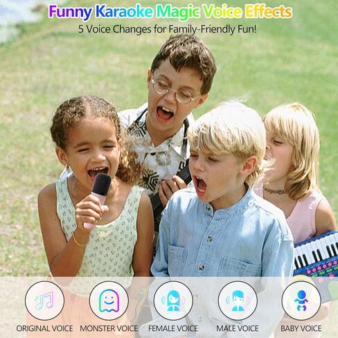 Mini Karaoke Machine, Portable Bluetooth 5.3 Speaker with 2 Wireless Microphones for Kids and Adults, Gifts for Girls and Boys Birthday Gifts Camping Home Party Indoor Outdoor Activities（Pink） in Kuwait