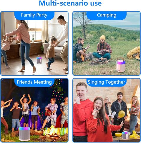 Mini Karaoke Machine, Portable Bluetooth 5.3 Speaker with 2 Wireless Microphones for Kids and Adults, Gifts for Girls and Boys Birthday Gifts Camping Home Party Indoor Outdoor Activities（Pink） in Kuwait