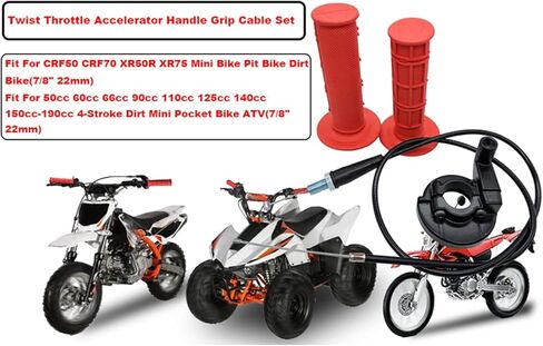 LIUYE 7/8 بوصة 22 مم مجموعة كابل مقبض دواسة الوقود الملتوية لـ 50cc 60cc 66cc 90cc 110cc 125cc 140cc 150cc-190cc 4-Stroke الترابية دراجة الجيب الصغيرة ATV in Kuwait