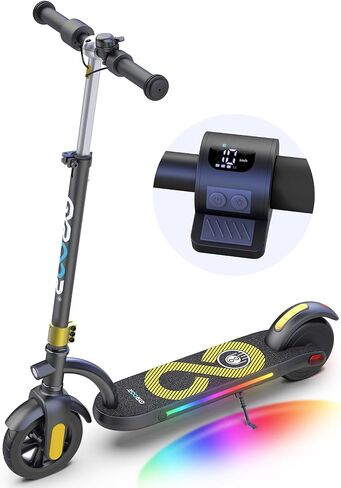 Gyroor H40 Kids Electric Scooter with 180W Motor & LED Visible Display, 10 Mph, Colorful Lights, Adjustable Speed and Height, Electric Scooter for Kids Ages 8-12 Ideal Gifts in Saudi Arabia