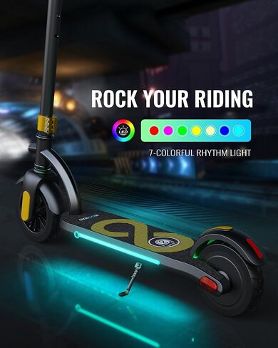 Gyroor H40 Kids Electric Scooter with 180W Motor & LED Visible Display, 10 Mph, Colorful Lights, Adjustable Speed and Height, Electric Scooter for Kids Ages 8-12 Ideal Gifts in Saudi Arabia