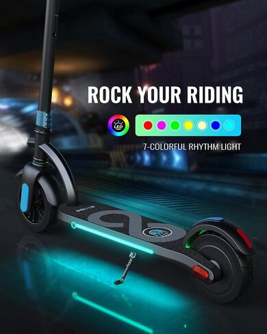 Gyroor H40 Kids Electric Scooter with 180W Motor & LED Visible Display, 10 Mph, Colorful Lights, Adjustable Speed and Height, Electric Scooter for Kids Ages 8-12 Ideal Gifts in Saudi Arabia