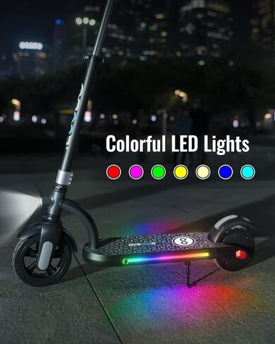 سكوتر كهربائي للأطفال Gyroor H40 مع محرك 180 واط وشاشة LED مرئية، 10 ميل في الساعة، أضواء ملونة، سرعة وارتفاع قابلان للتعديل، سكوتر كهربائي للأطفال الذين تتراوح أعمارهم بين 8-12 هدية مثالية in Kuwait