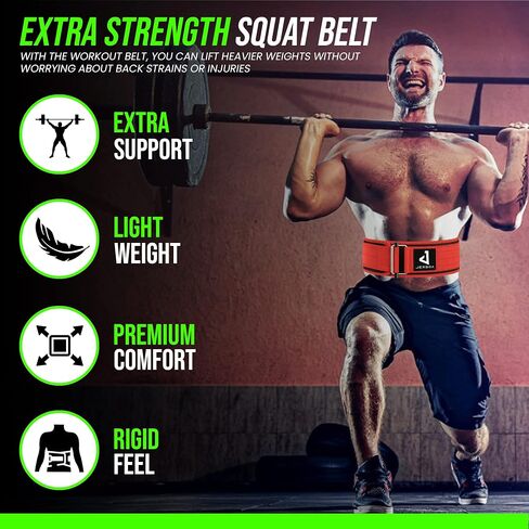 JERBOA Quick Self-Locking Weight Lifting Belts for Men and Women – Adjustable Nylon Gym Weight Lifting Belt for Squat, Deadlift, Powerlifting - Ideal for Back Support & Injury Prevention in Saudi Arabia