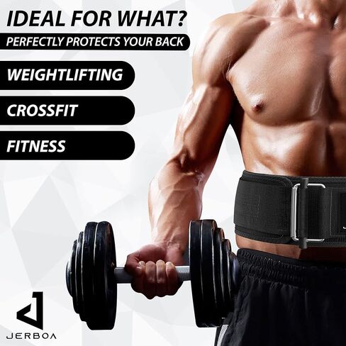 JERBOA Quick Self-Locking Weight Lifting Belts for Men and Women – Adjustable Nylon Gym Weight Lifting Belt for Squat, Deadlift, Powerlifting - Ideal for Back Support & Injury Prevention in Saudi Arabia