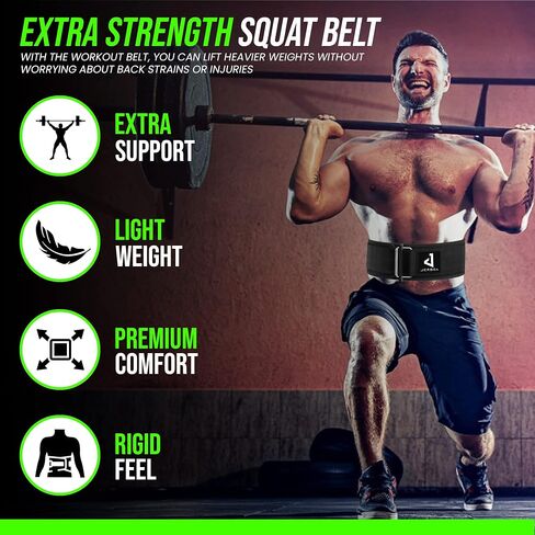 JERBOA Quick Self-Locking Weight Lifting Belts for Men and Women – Adjustable Nylon Gym Weight Lifting Belt for Squat, Deadlift, Powerlifting - Ideal for Back Support & Injury Prevention in Saudi Arabia