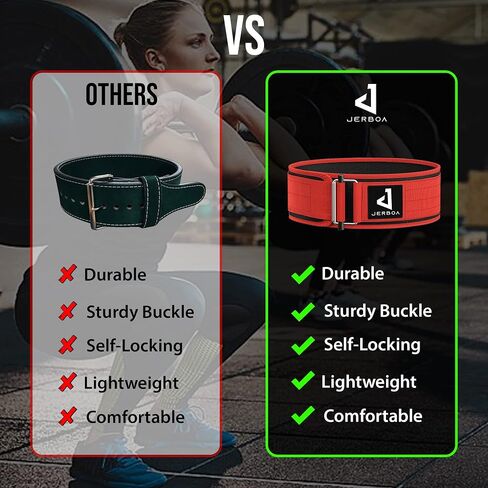 JERBOA Quick Self-Locking Weight Lifting Belts for Men and Women – Adjustable Nylon Gym Weight Lifting Belt for Squat, Deadlift, Powerlifting - Ideal for Back Support & Injury Prevention in Saudi Arabia