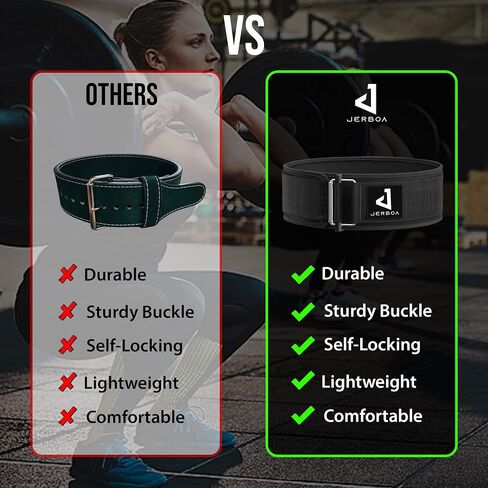 JERBOA Quick Self-Locking Weight Lifting Belts for Men and Women – Adjustable Nylon Gym Weight Lifting Belt for Squat, Deadlift, Powerlifting - Ideal for Back Support & Injury Prevention in Saudi Arabia
