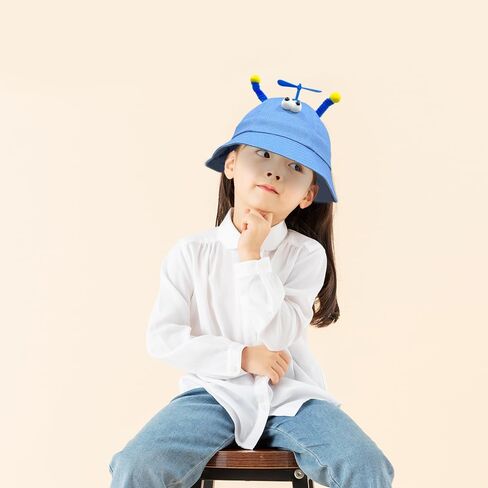 قبعة المروحة، قبعة طائرات الهليكوبتر، قبعات صياد طائرات الهليكوبتر، قبعة دلو المروحة اللطيفة القابلة للفصل، قبعة مهرج مضحكة، قبعات مجنونة باللون الأزرق in Kuwait