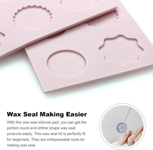 2 PCS Silicone Wax Seal Mat for Wax Seal Stamp, Wax Seal Kit，6-Cavity Round and Polygon Wax Seal Mold for DIY Craft Adhesive Wax Seal Stickers in Saudi Arabia