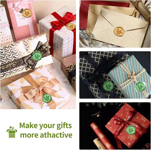 Wax Seal Stickers - Delogad 50 PCS Antique Gold Rosemary Wax Seal Stamp Stickers - Pre-Made Self Adhesive Wax Seals for Wedding Invitation Letter Envelope Greeting Card in Saudi Arabia