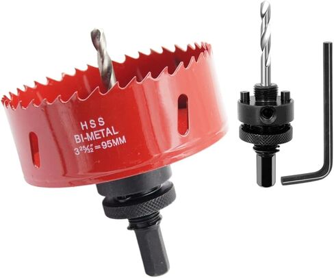 95mm Hole Saw,Drill Bit,LAIWEI Hole Saw Heavy Duty Mandrel Hole Cutter for Drilling Wood,Thin Metal Sheet, Aluminum Profile, PVC and Other Materials,Electric Drill Tool(3-3/4(95mm)) in Saudi Arabia
