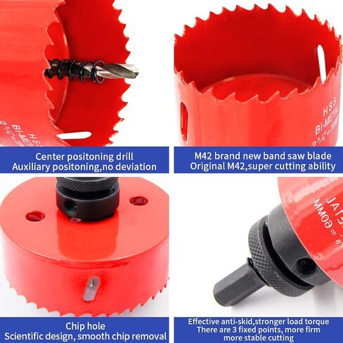 95mm Hole Saw,Drill Bit,LAIWEI Hole Saw Heavy Duty Mandrel Hole Cutter for Drilling Wood,Thin Metal Sheet, Aluminum Profile, PVC and Other Materials,Electric Drill Tool(3-3/4(95mm)) in Saudi Arabia