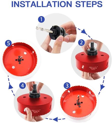 95mm Hole Saw,Drill Bit,LAIWEI Hole Saw Heavy Duty Mandrel Hole Cutter for Drilling Wood,Thin Metal Sheet, Aluminum Profile, PVC and Other Materials,Electric Drill Tool(3-3/4(95mm)) in Saudi Arabia