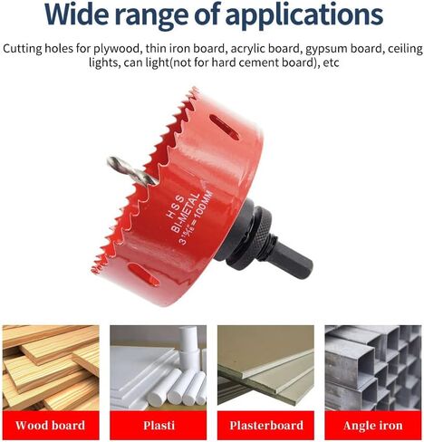 95mm Hole Saw,Drill Bit,LAIWEI Hole Saw Heavy Duty Mandrel Hole Cutter for Drilling Wood,Thin Metal Sheet, Aluminum Profile, PVC and Other Materials,Electric Drill Tool(3-3/4(95mm)) in Saudi Arabia