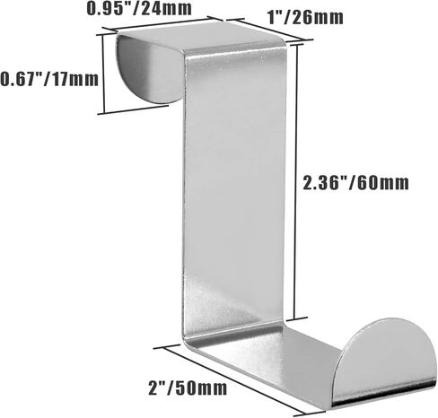 6Pcs Over The Door Hooks, Back of Door Hooks Z Hooks for Hanging Clothes, Coats, Hats, Towels, Umbrellas, and More, Fits The 2 Inch and 1 Inch Door Widths, Silver in Saudi Arabia