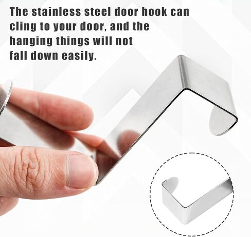 6Pcs Over The Door Hooks, Back of Door Hooks Z Hooks for Hanging Clothes, Coats, Hats, Towels, Umbrellas, and More, Fits The 2 Inch and 1 Inch Door Widths, Silver in Saudi Arabia