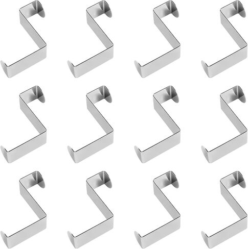 6Pcs Over The Door Hooks, Back of Door Hooks Z Hooks for Hanging Clothes, Coats, Hats, Towels, Umbrellas, and More, Fits The 2 Inch and 1 Inch Door Widths, Silver in Saudi Arabia