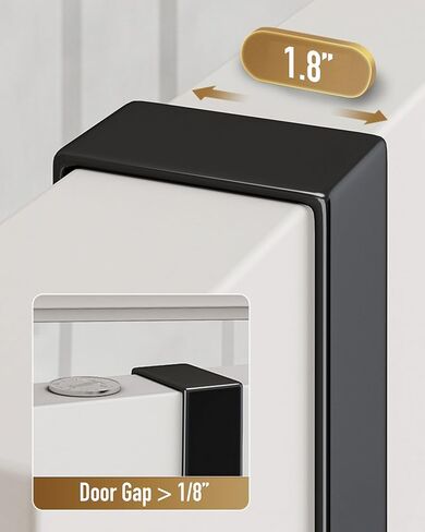 شماعة خطافات فوق الباب - تصميم عمودي شديد التحمل وطويل للغاية لسهولة الاستخدام من قبل النساء، إكسسوارات الحمام وتنظيم رف المناشف، أسود، عبوة من 1، 5 خطافات in Kuwait