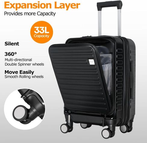 Panana Carry-on Suitcase 20-Inch, Expandable 4 Wheel Cabin Luggage Suitcase, ABS+PC Hardshell Spinner Trolley for Lightweight Luggage with TSA Locks (Red) in Kuwait