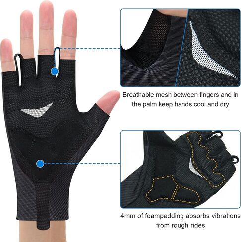 Souke Sports Cycling Gloves Road Bike Light Weight Padded Half Finger Gloves Biking Bicycle Breathable Anti-Slip Shock-Absorbing Gloves for Men Women in Saudi Arabia