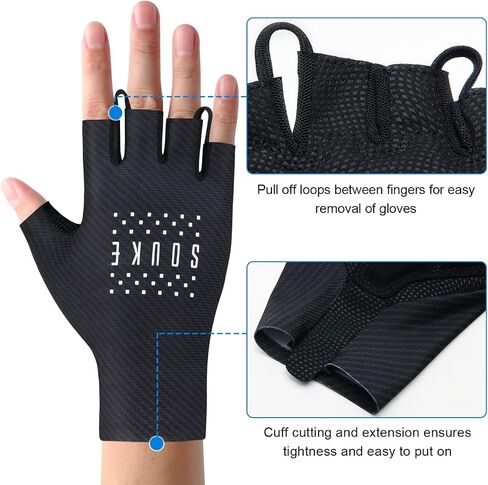 Souke Sports Cycling Gloves Road Bike Light Weight Padded Half Finger Gloves Biking Bicycle Breathable Anti-Slip Shock-Absorbing Gloves for Men Women in Saudi Arabia