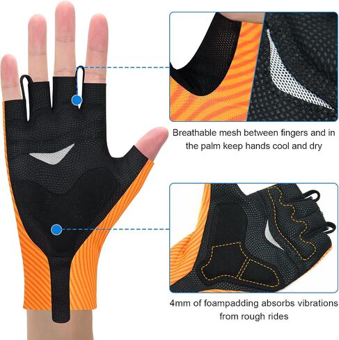 Souke Sports Cycling Gloves Road Bike Light Weight Padded Half Finger Gloves Biking Bicycle Breathable Anti-Slip Shock-Absorbing Gloves for Men Women in Saudi Arabia