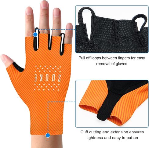 Souke Sports Cycling Gloves Road Bike Light Weight Padded Half Finger Gloves Biking Bicycle Breathable Anti-Slip Shock-Absorbing Gloves for Men Women in Saudi Arabia