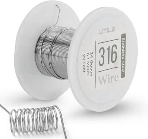 316 Stainless Steel Wire 24 Guage 0.5 mm 100ft / 33 Yards Stainless Steel Tie Wire Sculpture Bailing Metal Bendable Wire Sculpting Thin Silver for Jewelry Craft Florist Making Wire Frame in Saudi Arabia