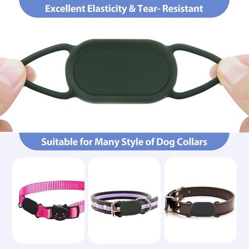 2 Pack Dog Collar Holder for SmartTag2, Waterproof Silicone Case for Pet Cat, Anti-Lost Scratch Resistant Protective Cover Accessory for Smart tag2 (Blue,Pink) in Kuwait