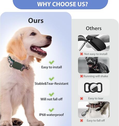 2 Pack Dog Collar Holder for SmartTag2, Waterproof Silicone Case for Pet Cat, Anti-Lost Scratch Resistant Protective Cover Accessory for Smart tag2 (Blue,Pink) in Kuwait