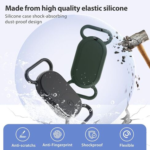 2 Pack Dog Collar Holder for SmartTag2, Waterproof Silicone Case for Pet Cat, Anti-Lost Scratch Resistant Protective Cover Accessory for Smart tag2 (Blue,Pink) in Kuwait