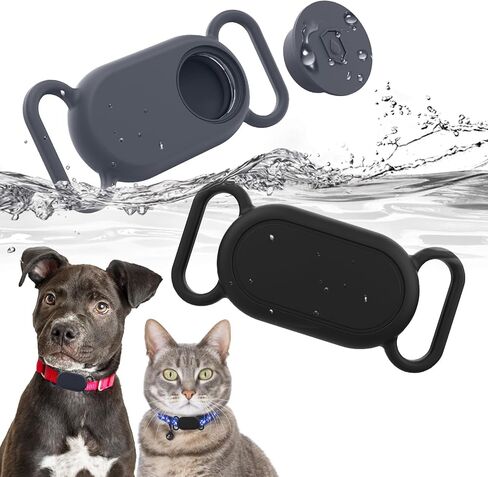 2 Pack Dog Collar Holder for SmartTag2, Waterproof Silicone Case for Pet Cat, Anti-Lost Scratch Resistant Protective Cover Accessory for Smart tag2 (Blue,Pink) in Saudi Arabia