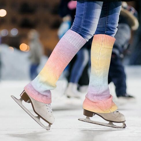 Benefeet Sox Womens Girls Cute Y2K Leg Warmers Kawaii Cotton Knit Knee High Stockings Colorful Tie-dye Winter Warm Leg Warmer in Saudi Arabia