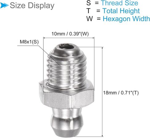 تركيب شحم مستقيم من الفولاذ المقاوم للصدأ 304، | M6x1mm متري | حلمة الشحم الهيدروليكي - (الاستعمالات: لاستبدال أداة الزيت المفقودة أو المكسورة)، 10 قطع in Saudi Arabia