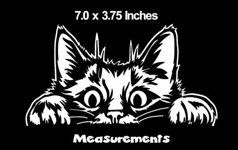 Curious Peeking Kitty Cat Die Cut Decal Sticker for Car Window Car Bumper Truck Laptop Computer Skateboard (Black) in Saudi Arabia