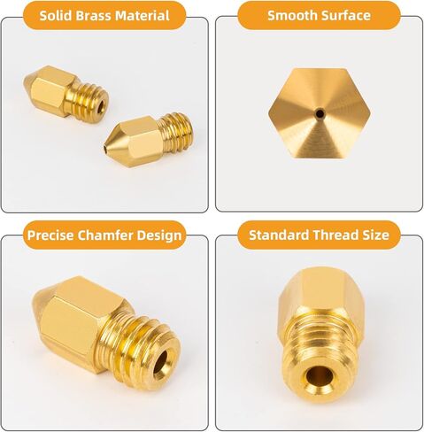 مجموعة فوهات Creality Ender 3 فوهة MK8 مع 10 قطع فوهات نحاسية للطابعة ثلاثية الأبعاد 0.3/0.4/0.5/1.2 مم 5 قطع منظفات الفوهة 1 قطعة مفتاح فوهة مفتوح لسلسلة Ender 3/Ender 5 Series/Ender-6/CR-10/CR-6 in Kuwait