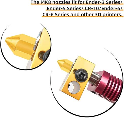 مجموعة فوهات Creality Ender 3 فوهة MK8 مع 10 قطع فوهات نحاسية للطابعة ثلاثية الأبعاد 0.3/0.4/0.5/1.2 مم 5 قطع منظفات الفوهة 1 قطعة مفتاح فوهة مفتوح لسلسلة Ender 3/Ender 5 Series/Ender-6/CR-10/CR-6 in Kuwait
